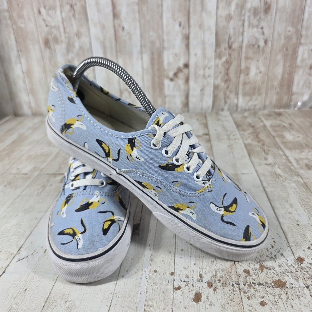 Vans Authentic Banana Print Sneakers Light Blue Womens 10 Mens 8.5 Low Top Shoes - Picture 8 of 8